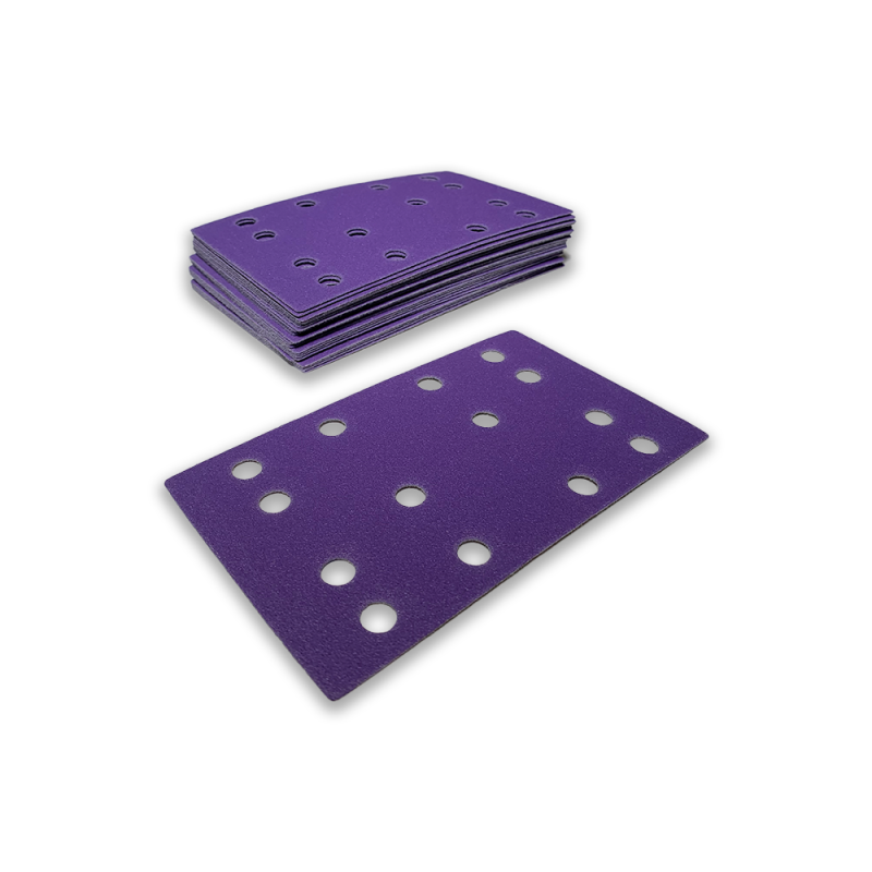 80x133mm Sandpapir i ark 25 stk. - Cool Violet Korn P40 Cool Abrasives
