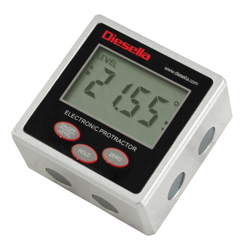 IP54 Digital vinkelmåler 4x90Â° 51x51x32 mm med magnet på 3 sider Diesella