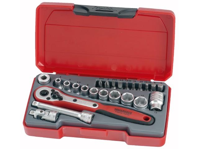 Topnøglesæt Teng Tools med T1424 Â¼" â¡-fatning Teng tools