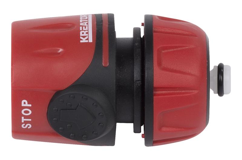 Slangekobling 1/2" med stop - soft grip Kreator