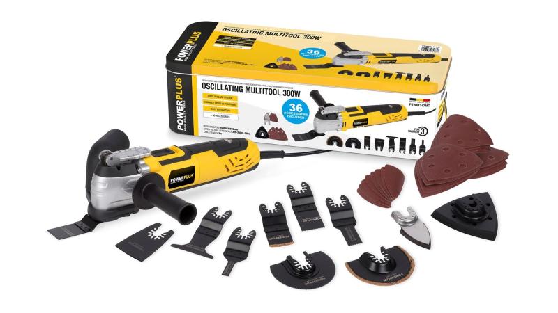 Multicutter i kuffert med 36 dele 300 W Hero-Tools