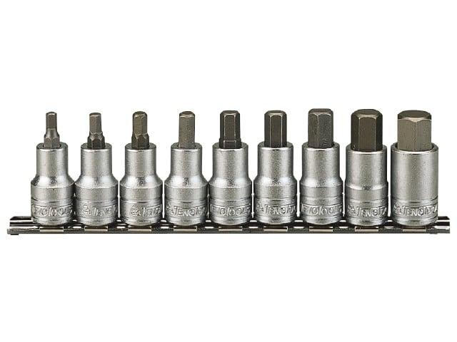 Topbits i sæt til indv. sekskanthul. Med 1/2" â¡-tilslutningsfæste. Teng Tools M1212 Teng tools