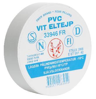 Tejp el 33946 fr 19mmx20m vit ETAB