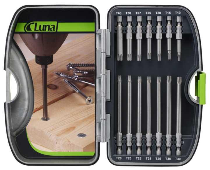 Bitssæt med 14 dele torx luna Luna