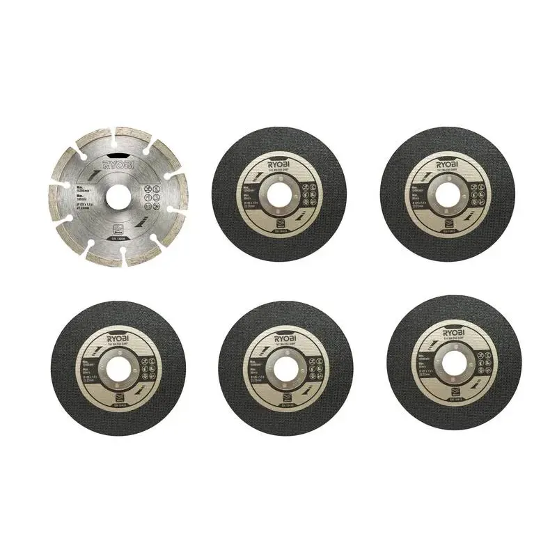 Ryobi Sæt med skæreskiver og diamantskive til 125 mm vinkelslibere - RAK6AGD125 Ryobi
