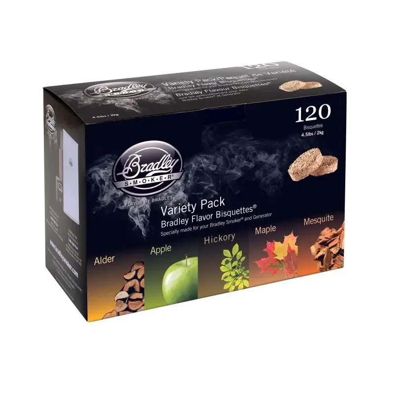 Bradley 120 stk. Bisquettes - Five Flavour Varieties Bradley Smoker