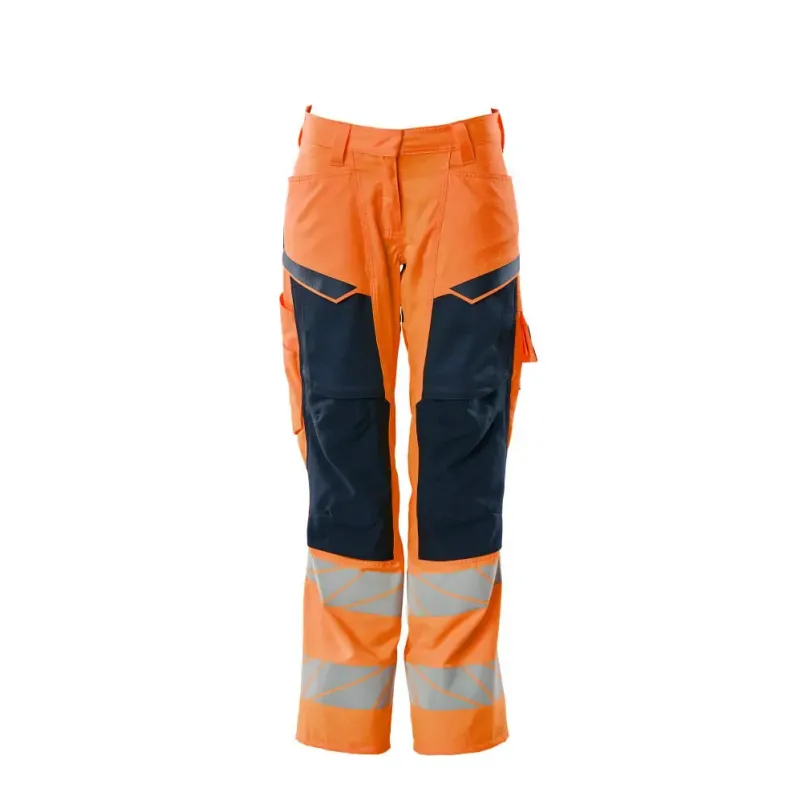 Mascot  Accelerate Safe Bukser med knælommer 19578-236 Dame - Hi-Vis Orange-Mørk Marine Mascot