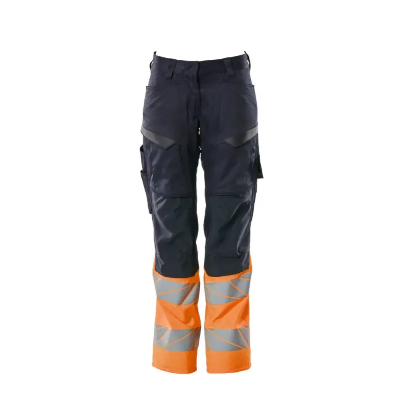 Mascot  Accelerate Safe Bukser med knælommer 19678-236 Dame - Mørk Marine-Hi-Vis Orange Mascot
