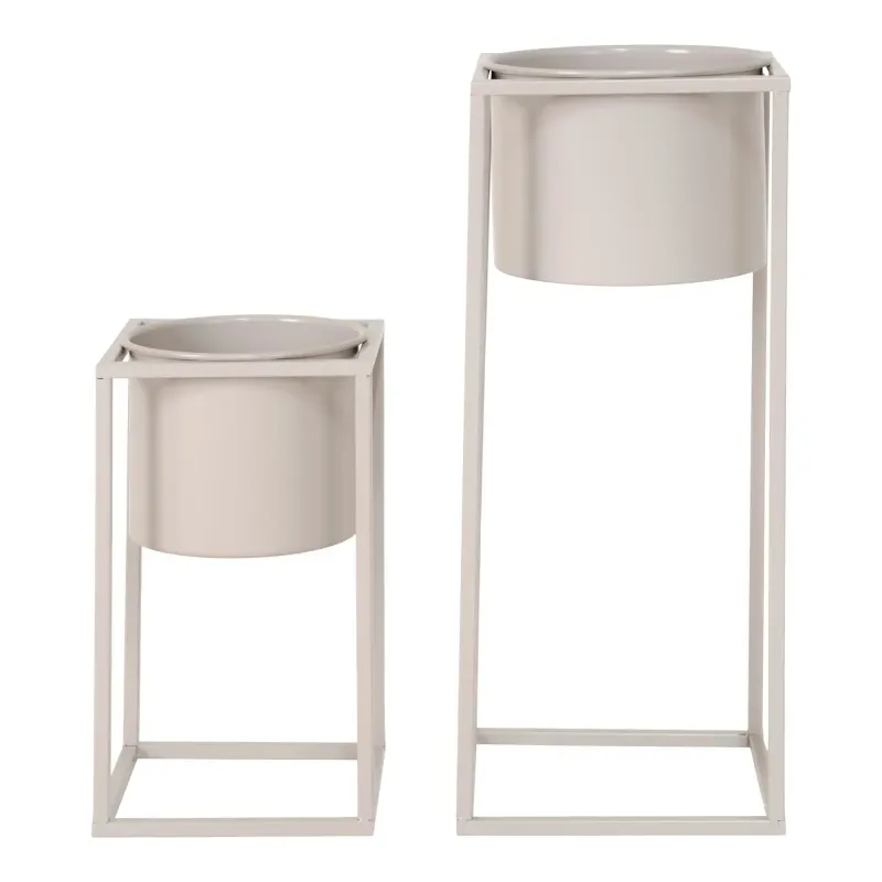 Blomsterstandere 2 blomsterstandere i beige-grå - 9001116 Homeshop