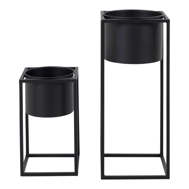 Blomsterstandere 2 blomsterstandere i sort - 9001115 Homeshop