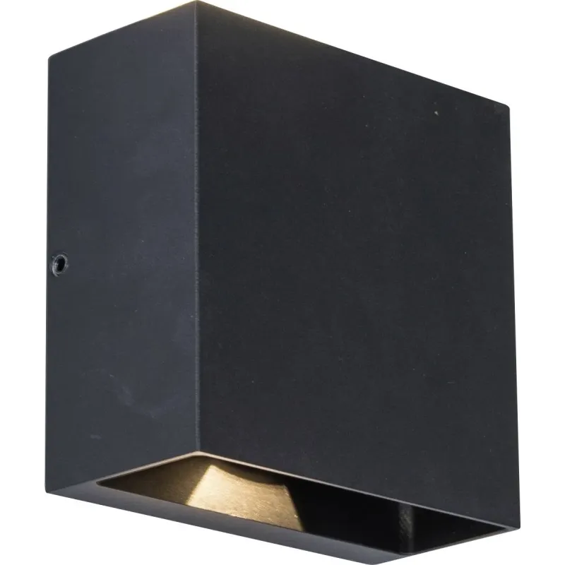 Lutec Væglampe Udendørs Gemini Beams Sort 110x110x60mm  Med 4 Forskellige Lysmønstre Lutec
