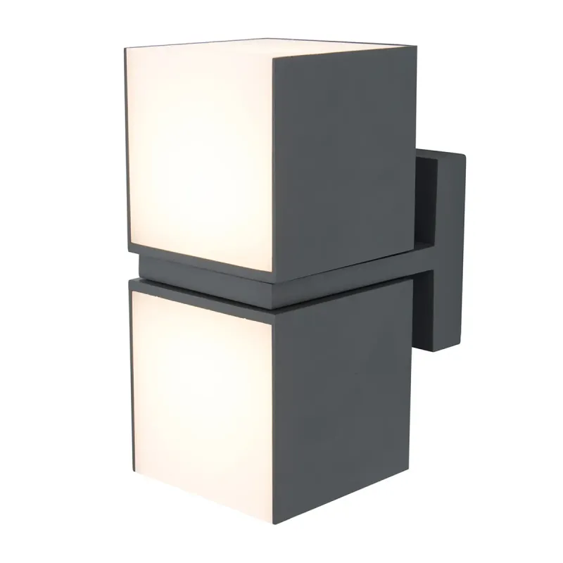 Lutec Udendørs Væglampe Cuba Mørkegrå    100x213x147mm Lutec