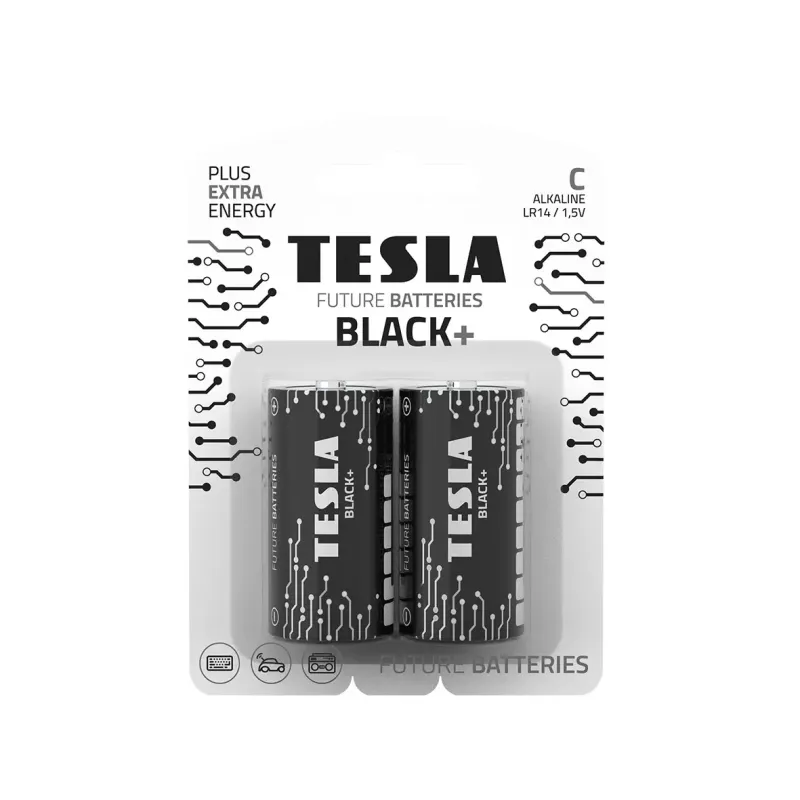 TESLA Black Alkaline batteri C LR14 (2 stk) - 2293100 Tesla