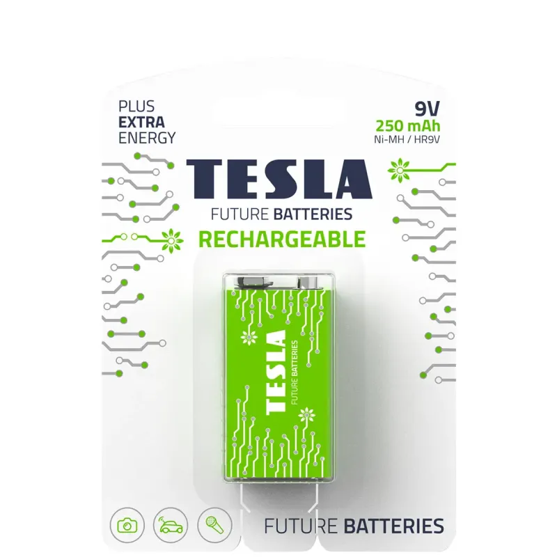 TESLA Genopladeligt batteri 9V LR61 250 Mah (1 stk) - 2293481 Tesla