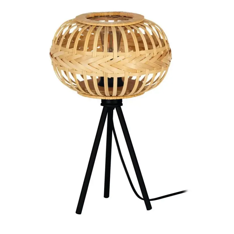 EGLO Amsfield 1 Bord E27 Sort/natur  - Bordlampe - 43865 Eglo