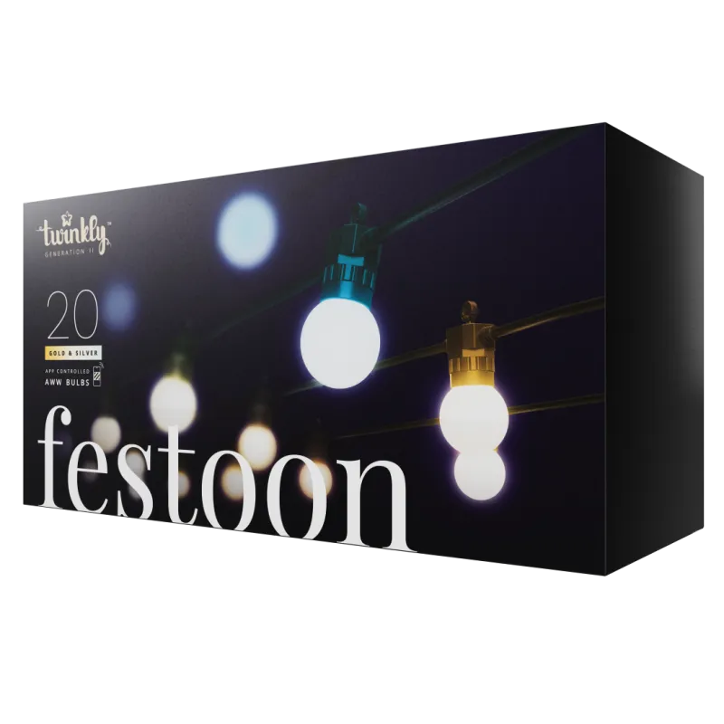 Twinkly Festoon Party Lights Lyskæde 20LED AWW G45 Bulbs Twinkly