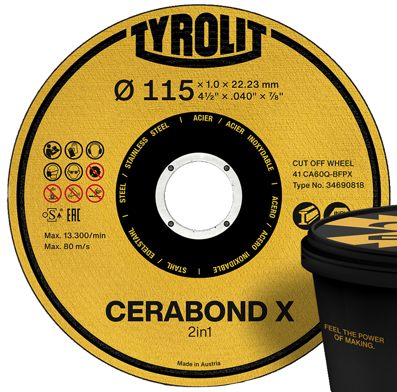 Skæreskive Cerabond X Premium ø115Ã1 CA60Q-BFPX Tyrolit