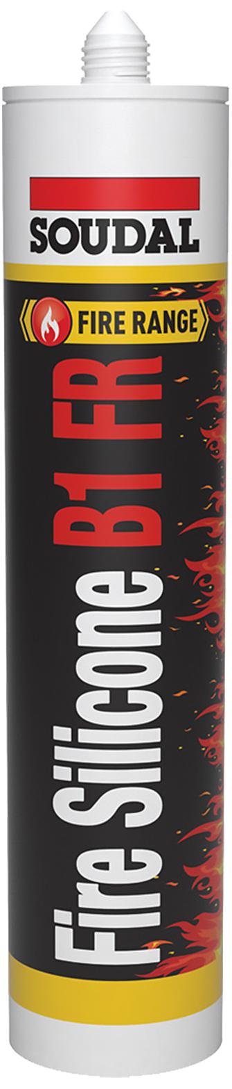 Brandhæmmende silikone B1 FR hvid 300ml Soudal