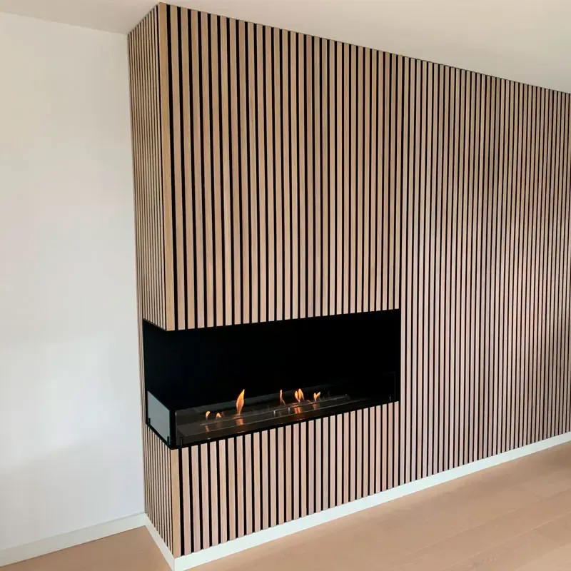 FRØSLEV Bolig Akustik Ege Lameller Grå Akustik Dug 2400x611x24 Mm Moelven