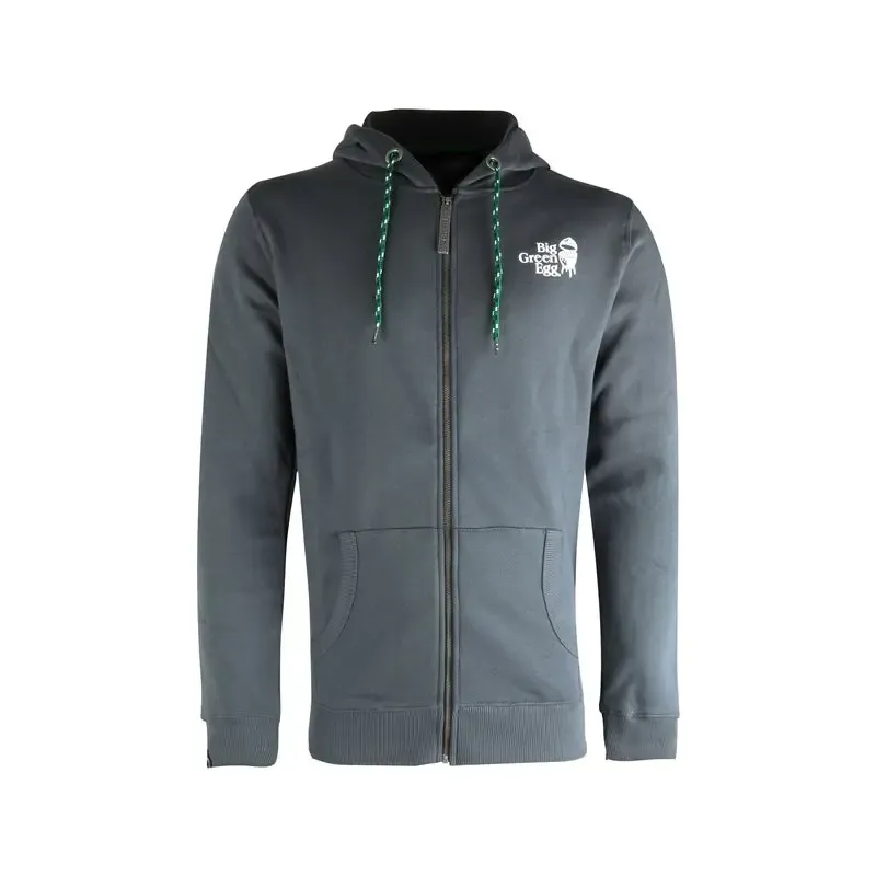 Big Green Egg Hoodie Med Lynlås - Dark Grey - Large - 700577 Big Green Egg