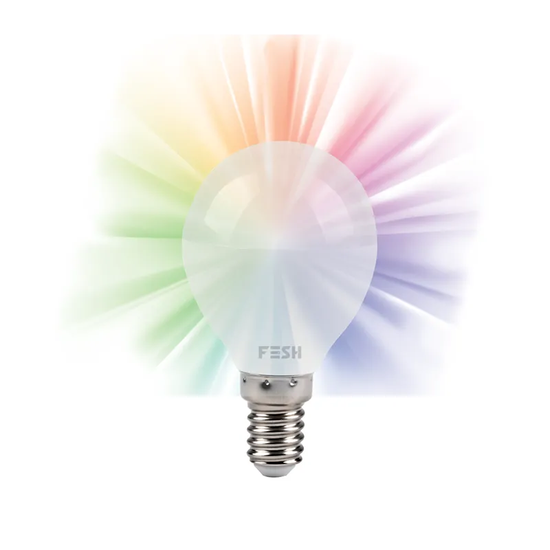 FESH Smart Home LED Kronepære - Multicolor E14 5w Ø 45 FESH