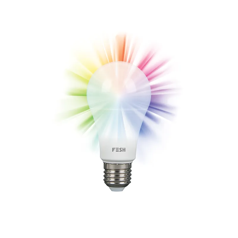 FESH Smart Home LED Pære  - Multicolor E27 9w Ø 60 FESH