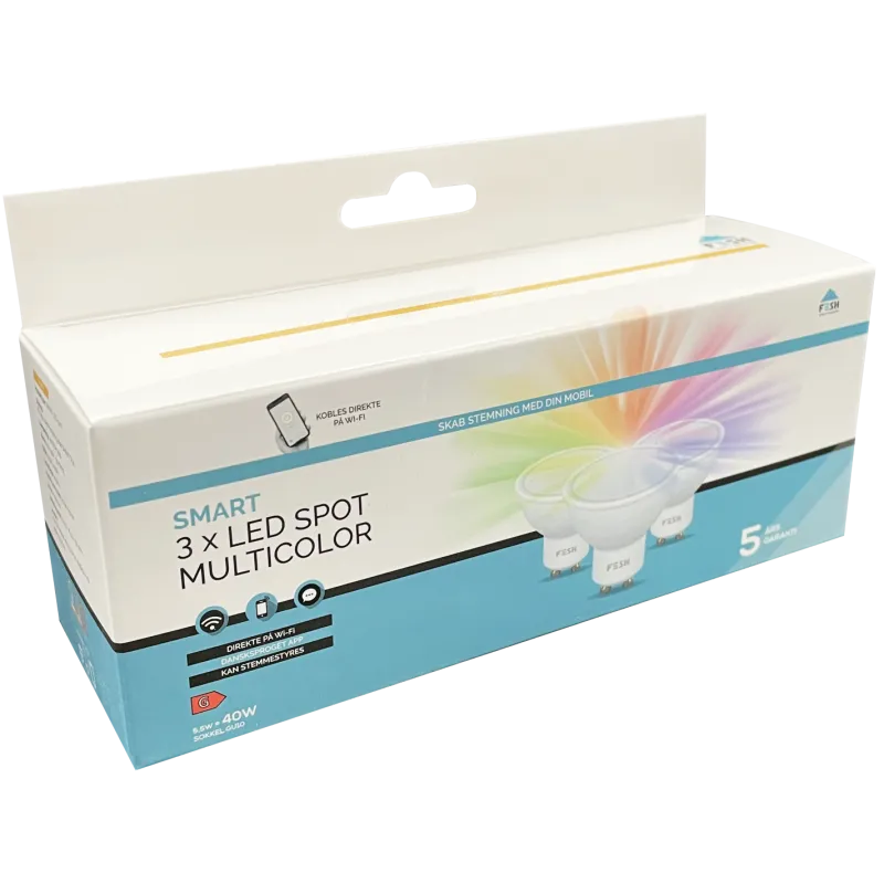FESH Smart Home LED Spot 3 Pak - Multicolor Gu10 5w Ø 50 FESH