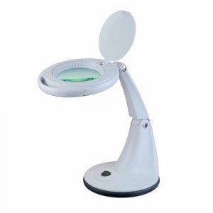 Wrkpro led luplampe flux" med fod og ø9 cm glaslinse med 3d dioptri (1