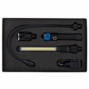Wrkpro arbejdslampesæt mx5" med 3 forskellige arbejdslys og genopladeligt batteri" WRKPRO WRKPRO