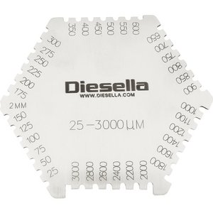 Vådfilmskam i stål (mm-skala) (lag-/coatingmåler 25-3000um) Diesella Diesella