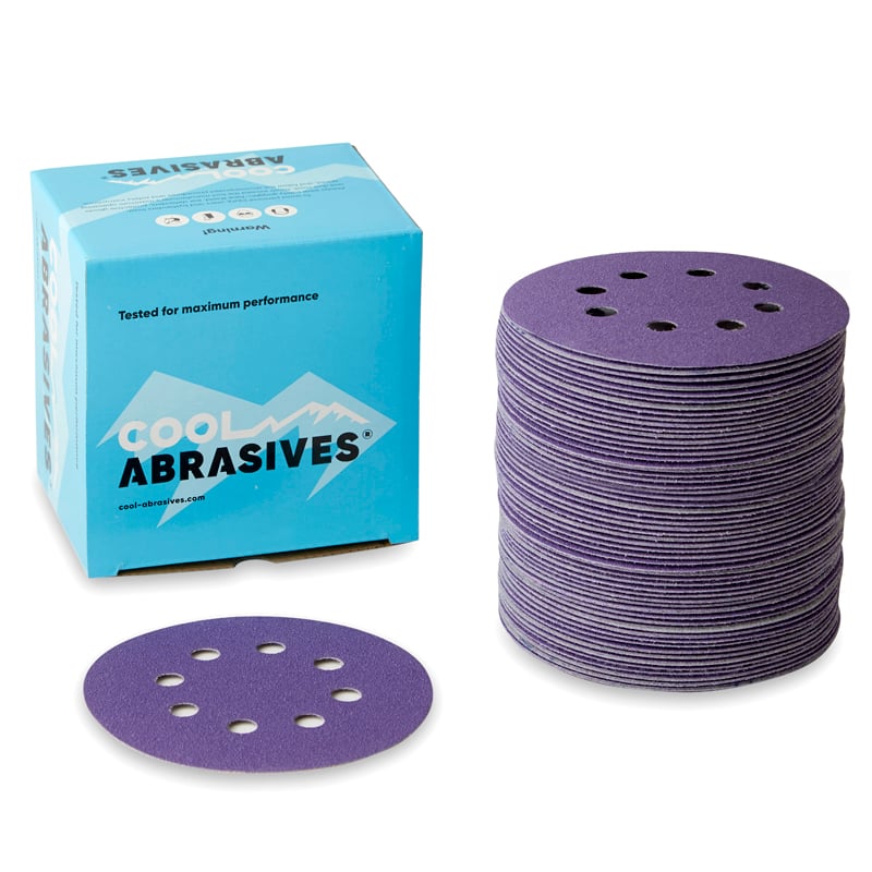 ø125mm sliberondeller 50 stk. -  Cool Violet  Korn P40 Cool Abrasives
