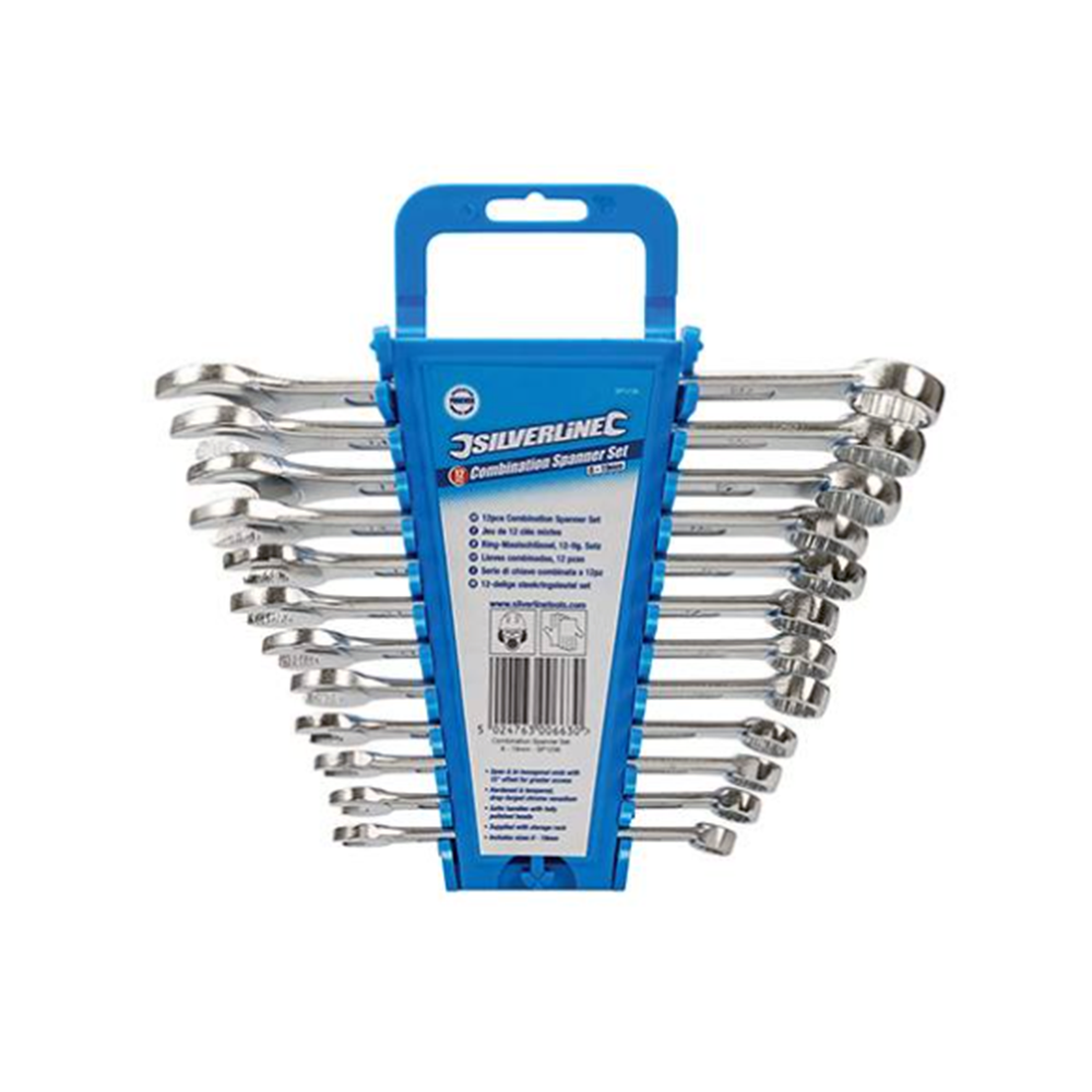 Silverline Combination Spanner set 12 pce 8-19mm Silverline